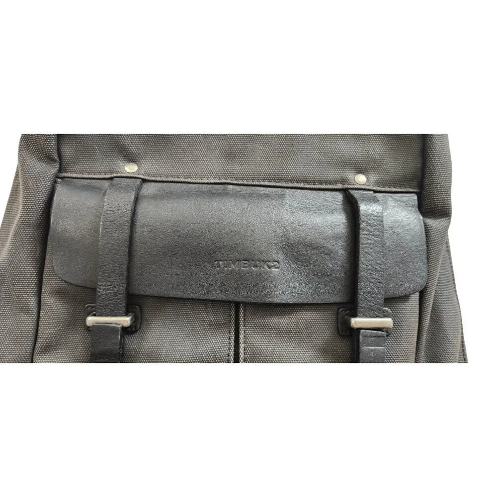 Timbuk2 Authority Laptop Backpack Deluxe Black Leather Vinyl